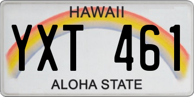 HI license plate YXT461
