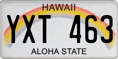 HI license plate YXT463