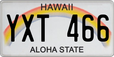 HI license plate YXT466