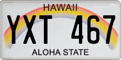 HI license plate YXT467