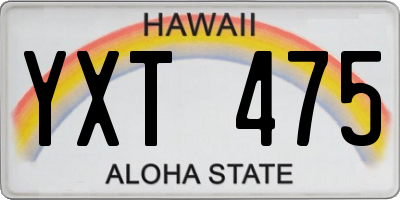 HI license plate YXT475