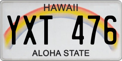 HI license plate YXT476