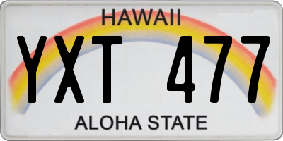 HI license plate YXT477