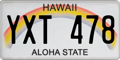 HI license plate YXT478