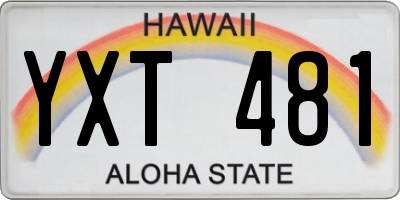 HI license plate YXT481