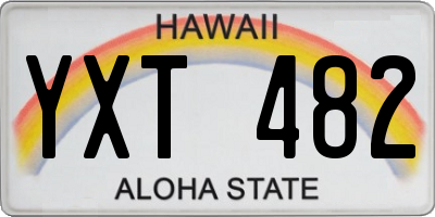 HI license plate YXT482
