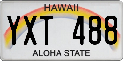 HI license plate YXT488