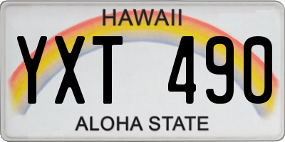 HI license plate YXT490