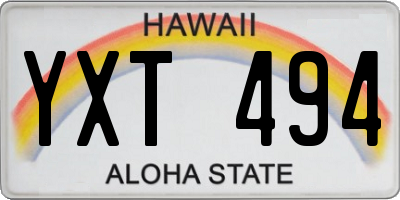 HI license plate YXT494