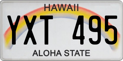 HI license plate YXT495