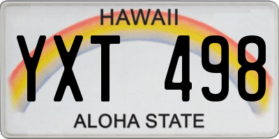 HI license plate YXT498