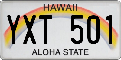 HI license plate YXT501