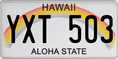 HI license plate YXT503