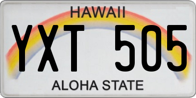 HI license plate YXT505