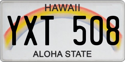 HI license plate YXT508