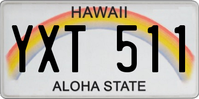HI license plate YXT511