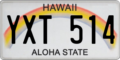 HI license plate YXT514
