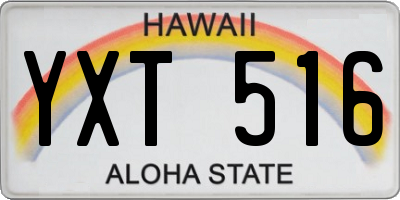 HI license plate YXT516
