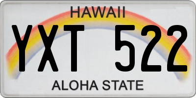 HI license plate YXT522