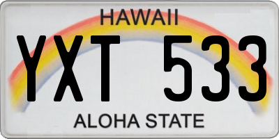 HI license plate YXT533