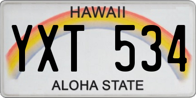 HI license plate YXT534