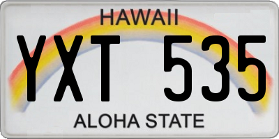 HI license plate YXT535