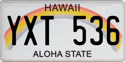 HI license plate YXT536