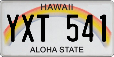 HI license plate YXT541