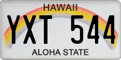 HI license plate YXT544