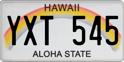 HI license plate YXT545