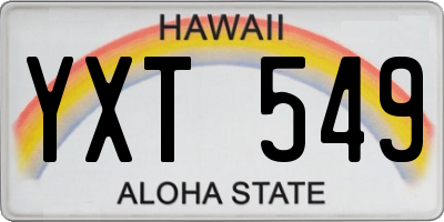 HI license plate YXT549