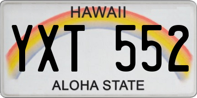HI license plate YXT552