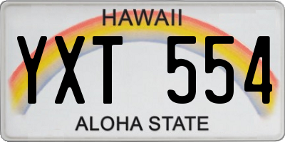HI license plate YXT554