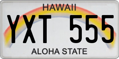 HI license plate YXT555