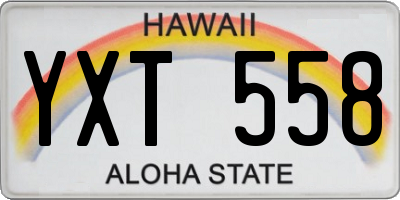 HI license plate YXT558