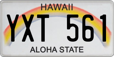 HI license plate YXT561