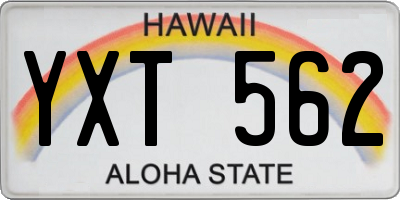HI license plate YXT562