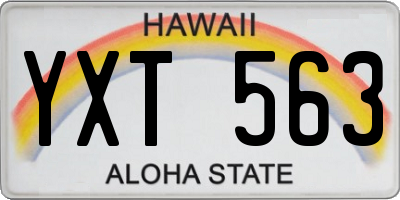 HI license plate YXT563