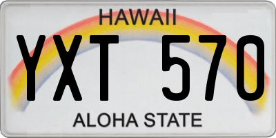 HI license plate YXT570