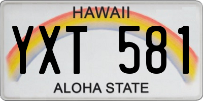 HI license plate YXT581