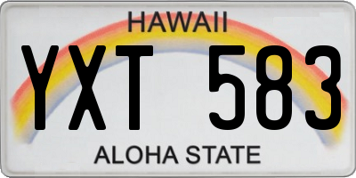 HI license plate YXT583
