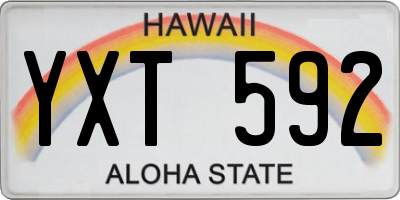 HI license plate YXT592