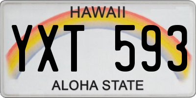 HI license plate YXT593