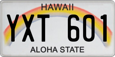 HI license plate YXT601