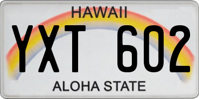 HI license plate YXT602