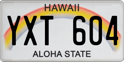HI license plate YXT604