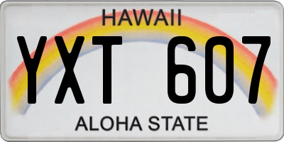 HI license plate YXT607