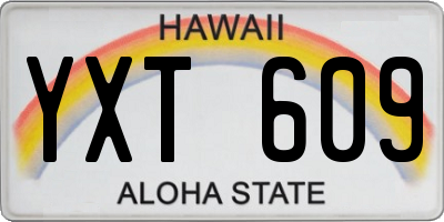 HI license plate YXT609