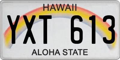 HI license plate YXT613