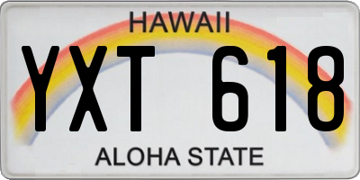 HI license plate YXT618